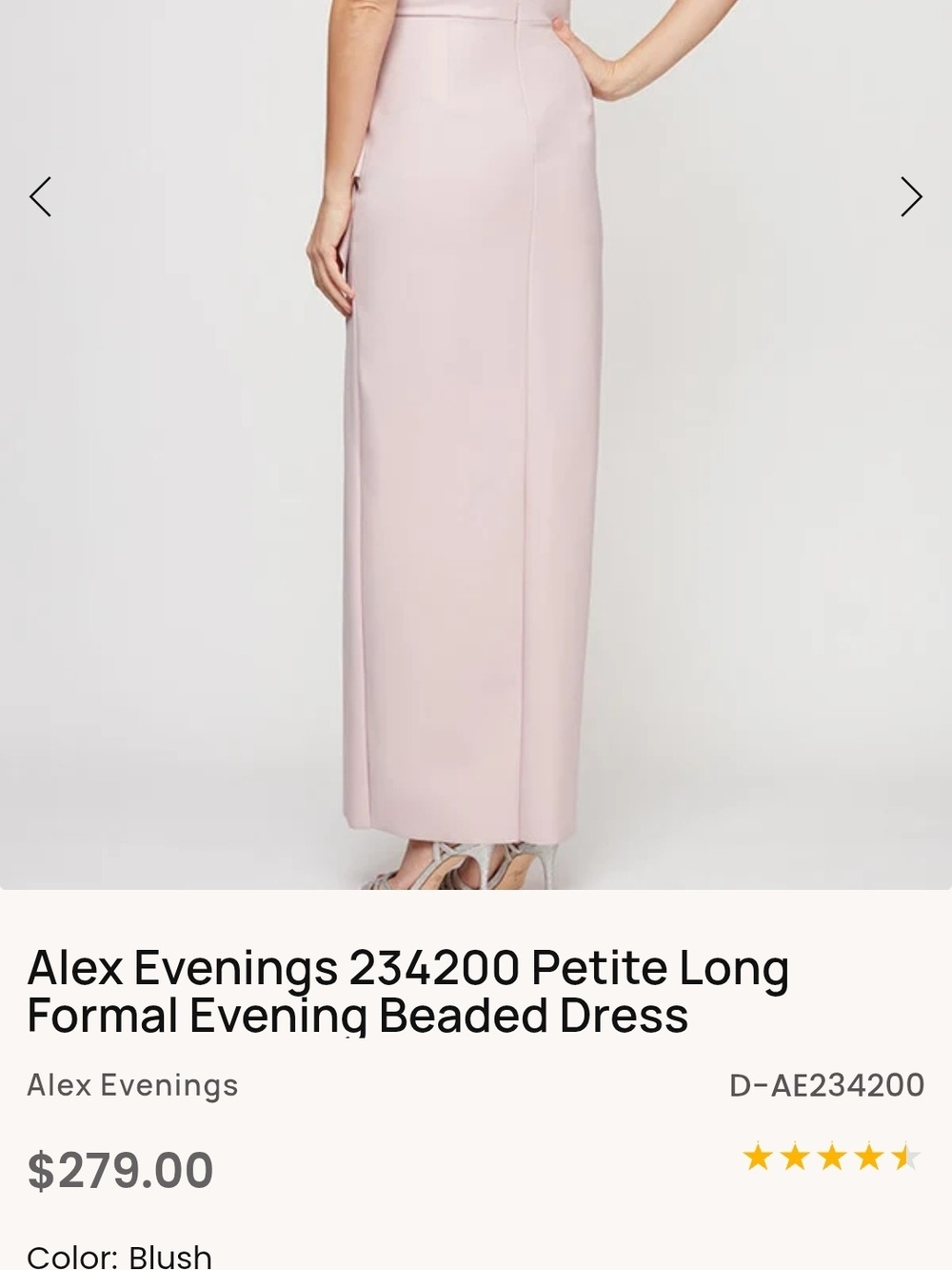 Alex Evenings Blush Maxi Column Skirt